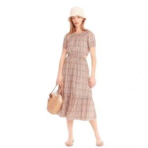 J. Crew Multicolor Floral Midi Dress